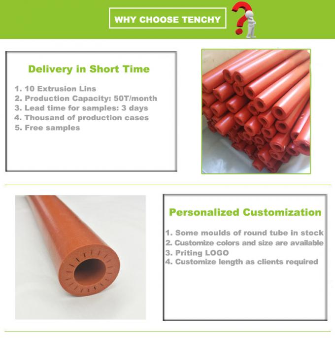 Rubber Tube FDA Red 30A Heat Resistant Silicone Tubing Tasteless