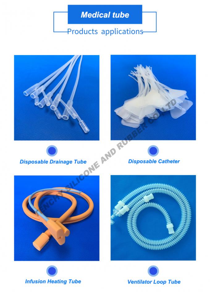 Custom Smooth Medical Tubing supplier FDA Non Toxic 30A Silicone Tubes