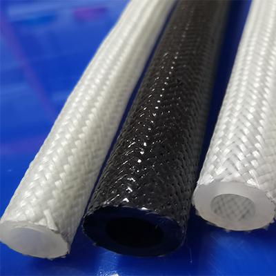 Heat Resistance polyester Braided Silicone Tubing White Transparent Silicone Hose