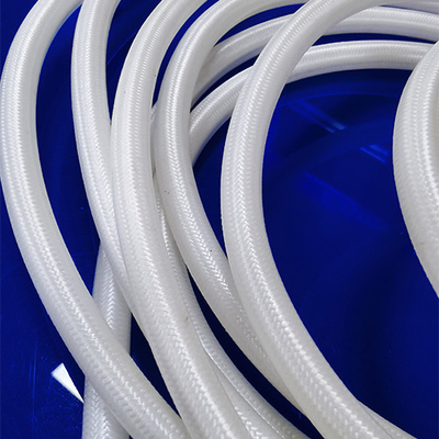 Heat Resistance polyester Braided Silicone Tubing White Transparent Silicone Hose